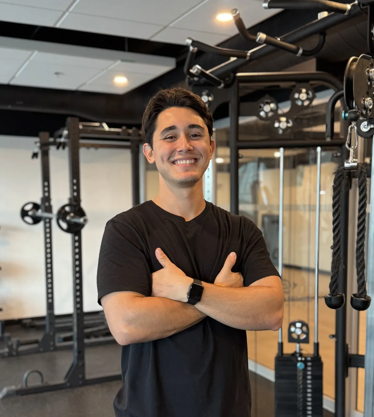 Guilherme, CanFitPRO certified personal trainer, at the gym
